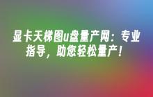 量产天梯图u盘网：专业指导，帮助您轻松实现量产！