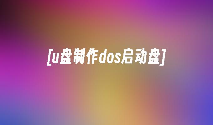 製作U盤的DOS啟動盤