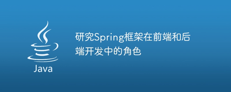 프론트엔드 및 백엔드 개발에서 Spring 프레임워크의 기능에 대한 조사