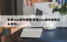 苹果mac如何保存制作的表格
