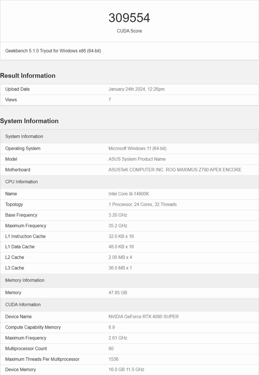 英伟达 RTX 4080 SUPER GPU 跑分出炉：OpenCL 测试比非 SUPER 版高 7%