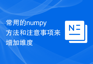 Commonly used numpy methods and precautions to increase dimensions