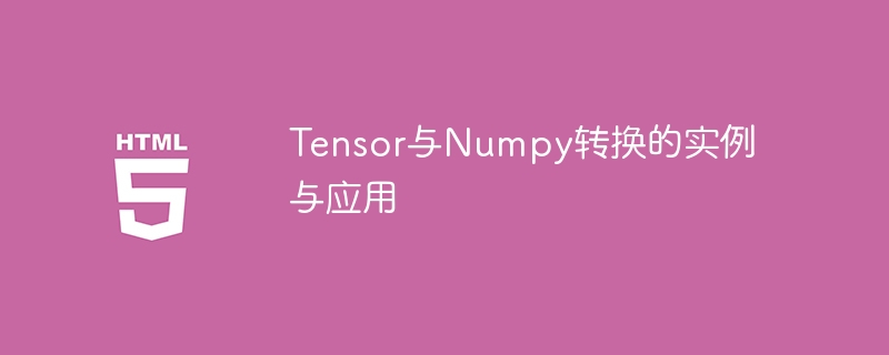 Tensor와 Numpy 간의 변환: 예제 및 응용