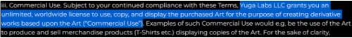 Explication détaillée du contenu NFT et des types de licences