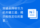 突破品牌吸引力的关键之道：揭示粘性定位的重要因素