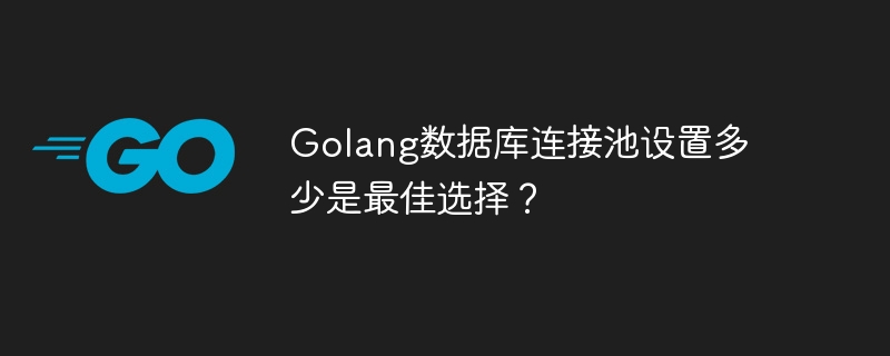 Golang 데이터베이스 연결 풀 크기를 설정하는 가장 좋은 옵션은 무엇입니까?