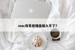 mac双系统键盘输入不了?