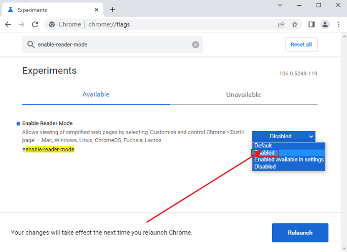 How to enable reading mode in Google Chrome?