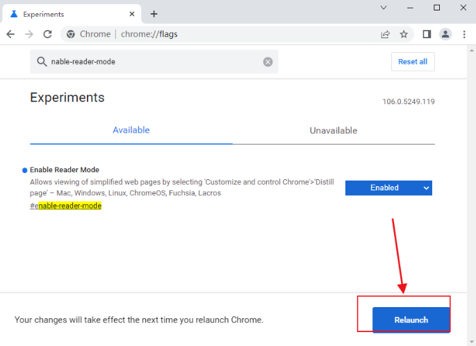 How to enable reading mode in Google Chrome?