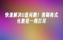 快速解决U盘问题!强制格式化教程一网打尽