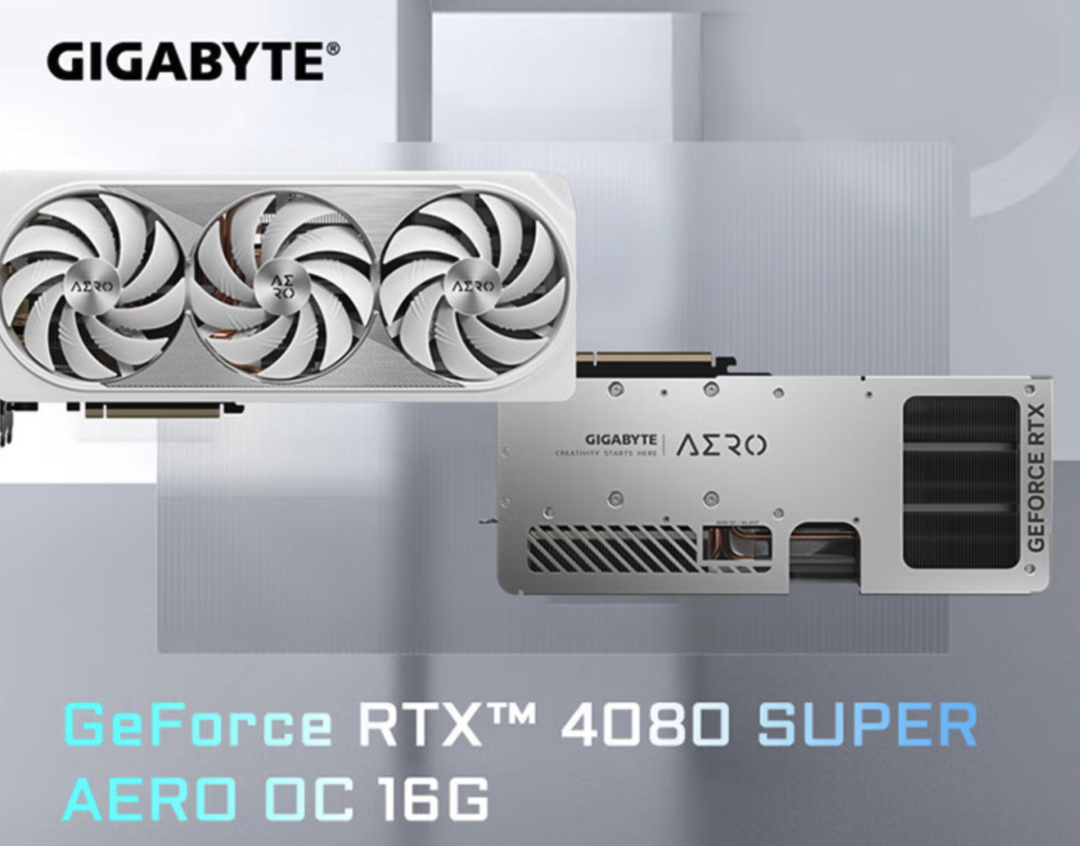 超高颜值白色卡！技嘉 RTX 4080 SUPER AERO 雪鹰 OC 开售