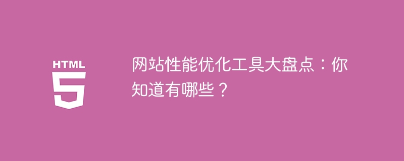 웹사이트 성능 최적화 도구에 대한 포괄적인 이해, 어떤 도구를 갖고 계십니까?