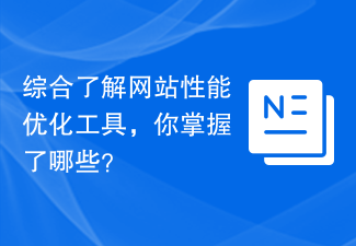 Web サイトのパフォーマンス最適化ツールについて包括的に理解しています。どのツールを使用していますか?