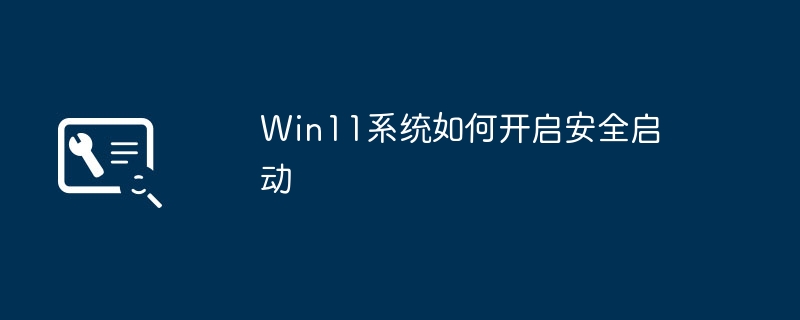 Win11 시스템에서 보안 부팅을 활성화하는 방법