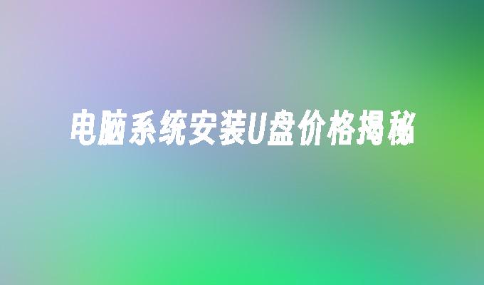 电脑系统安装U盘价格揭秘