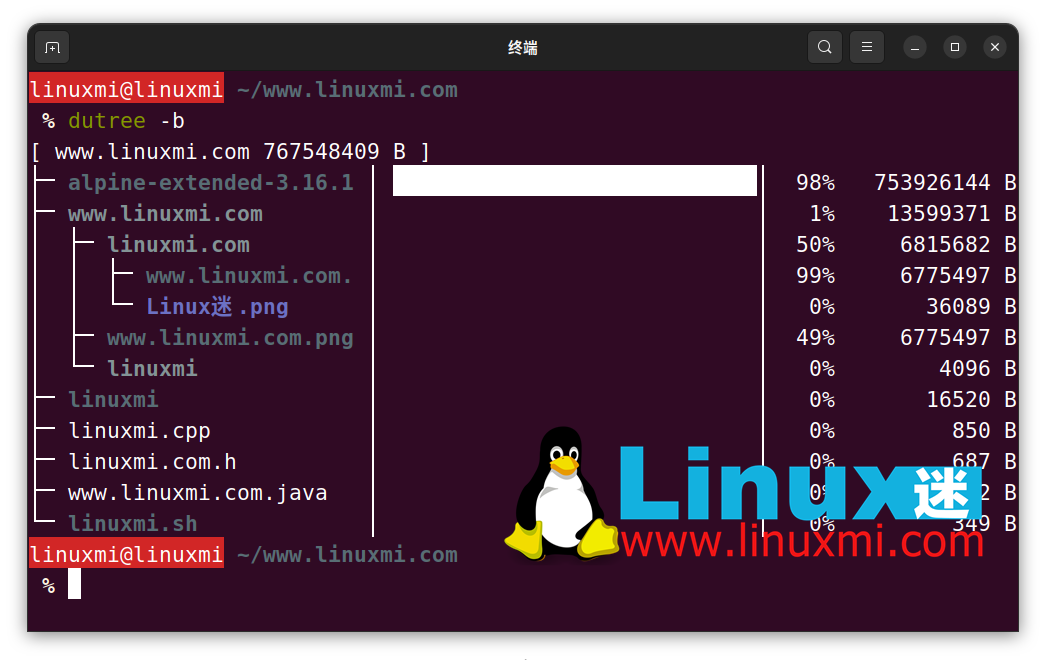 dutree：强大的 Linux 文件系统磁盘使用追踪工具