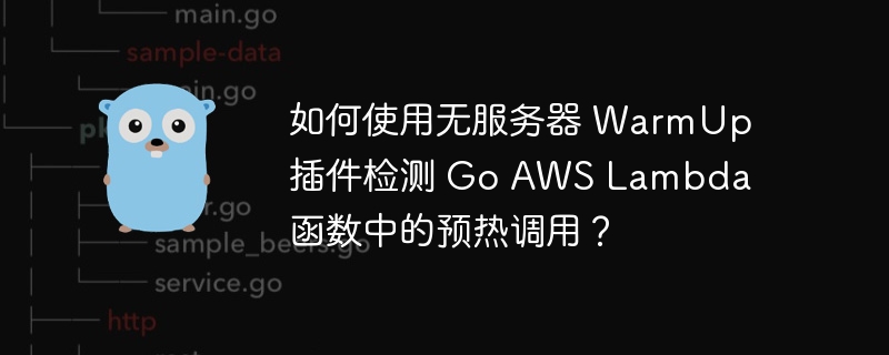 如何使用无服务器 warmup 插件检测 go aws lambda 函数中的预热调用？