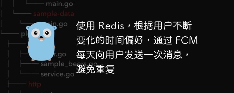 使用 Redis，根据用户不断变化的时间偏好，通过 FCM 每天向用户发送一次消息，避免重复