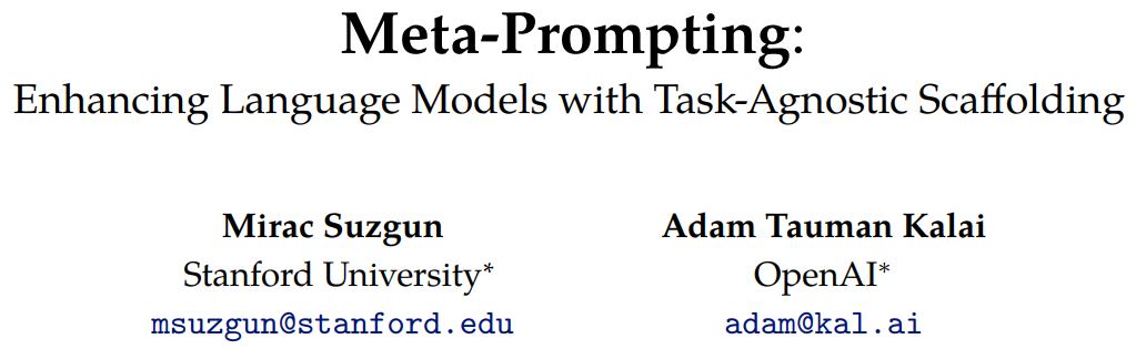 史丹佛和OpenAI提出meta-prompting，最強零樣本prompting技術誕生了