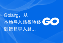 Golang，从本地导入路径转移到远程导入路径问题