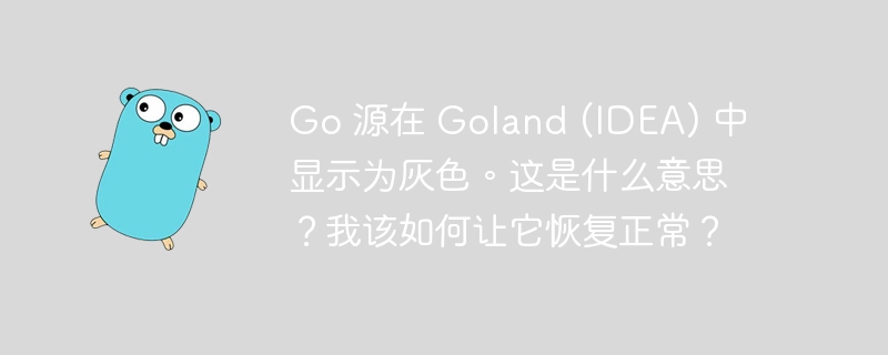 go 源在 goland (idea) 中显示为灰色。这是什么意思？我该如何让它恢复正常？