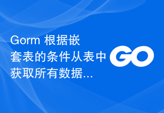 Gorm은 중첩 테이블의 조건에 따라 테이블에서 모든 데이터를 가져옵니다.