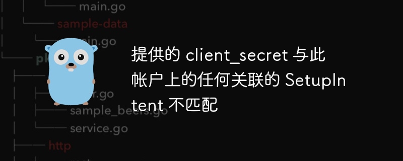 提供的 client_secret 与此帐户上的任何关联的 setupintent 不匹配