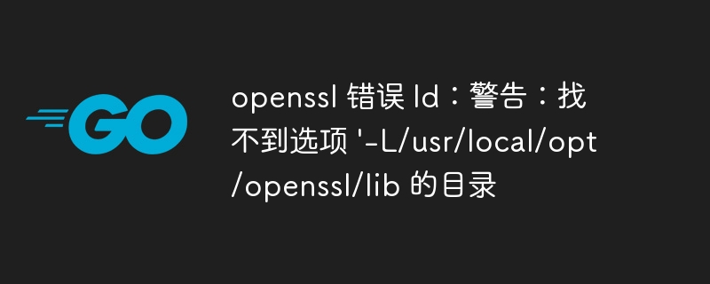 openssl 错误 ld：警告：找不到选项 '-L/usr/local/opt/openssl/lib 的目录