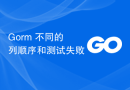Gorm 不同的列顺序和测试失败
