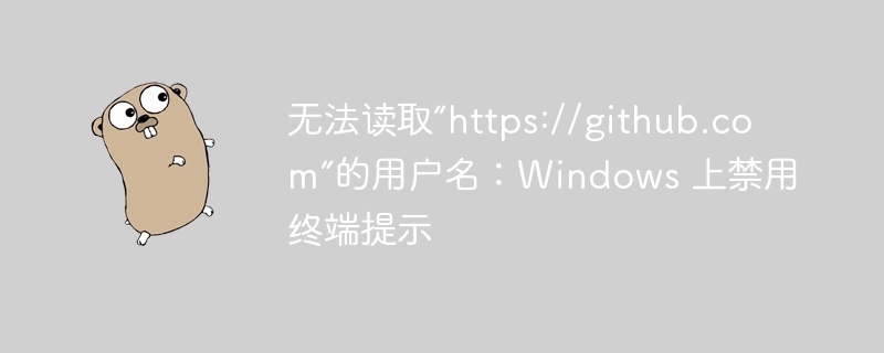 无法读取“https://github.com”的用户名：windows 上禁用终端提示