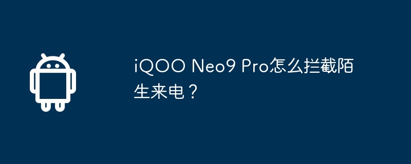 iqoo neo9 pro怎么拦截陌生来电？