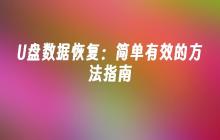 U盘数据恢复:简单有效的方法指南