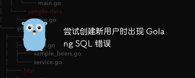 尝试创建新用户时出现 Golang SQL 错误