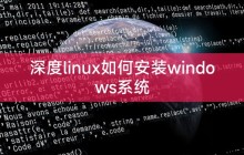 深度linux如何安装windows系统
