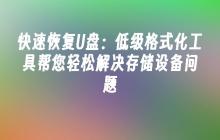 快速恢复U盘:低级格式化工具帮您轻松解决存储设备问题