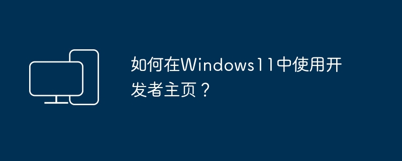 Windows 11에서 개발자 홈페이지를 어떻게 사용하나요?