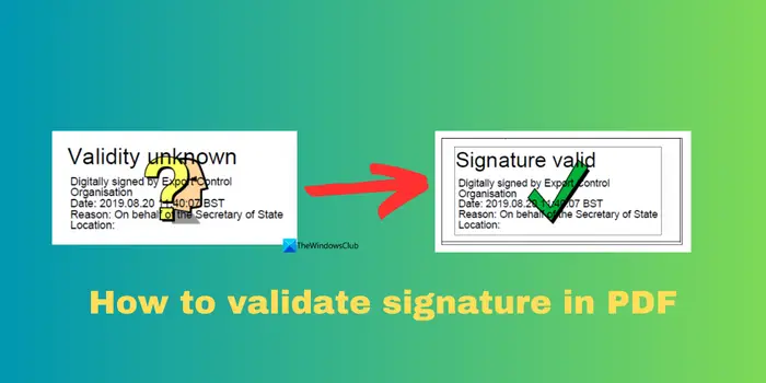 Comment vérifier la signature dans un PDF