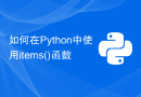 如何在Python中使用items()函数