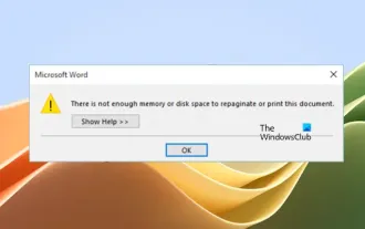 Insufficient memory or disk space to repagin or print this document Word error