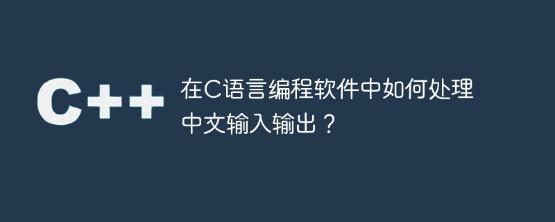 在c语言编程软件中如何处理中文输入输出？