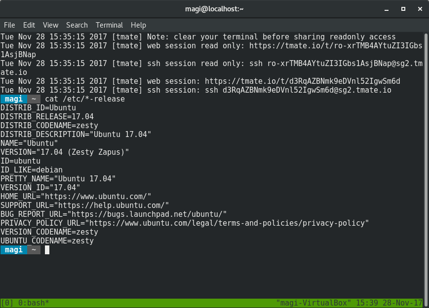 Quick terminal session sharing tool:tmate