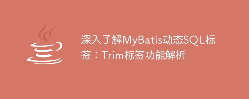 深入了解MyBatis動態SQL標籤：Trim標籤功能解析