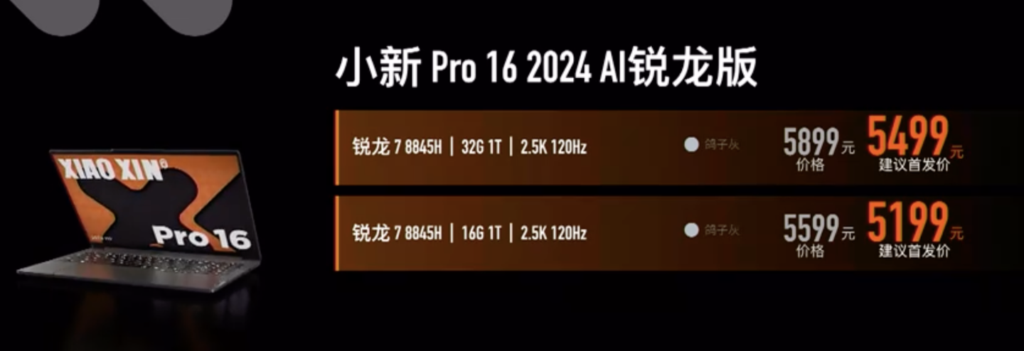 联想小新发布会 8 款笔记本 / 一体机亮相，可选锐龙 7-8845H / 13 代酷睿 i5 处理器