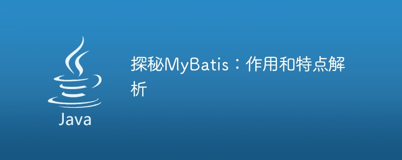 MyBatis の探索: 機能と特徴の分析