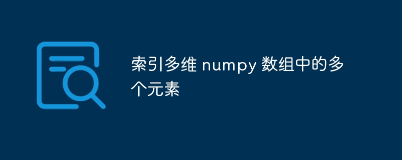 索引多维 numpy 数组中的多个元素