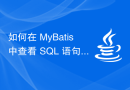 如何在 MyBatis 中查看 SQL 语句