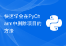 快速学会在PyCharm中删除项目的方法