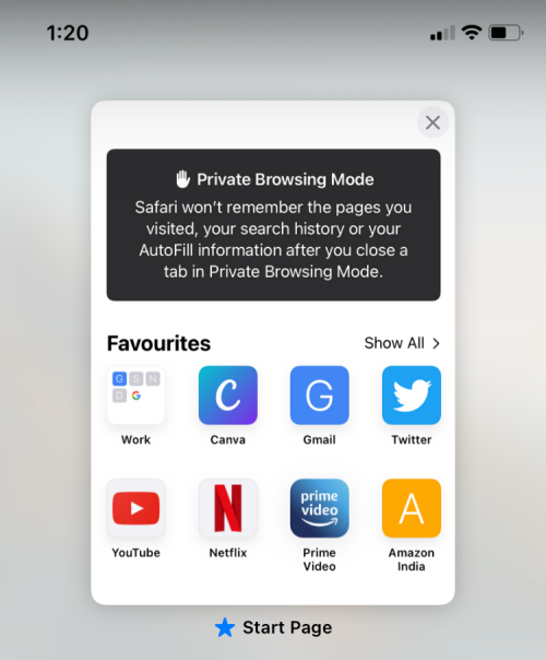 How to disable private browsing mode in Safari on iPhone