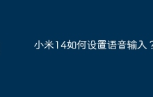 小米14如何设置语音输入?