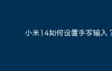 小米14如何设置手写输入?